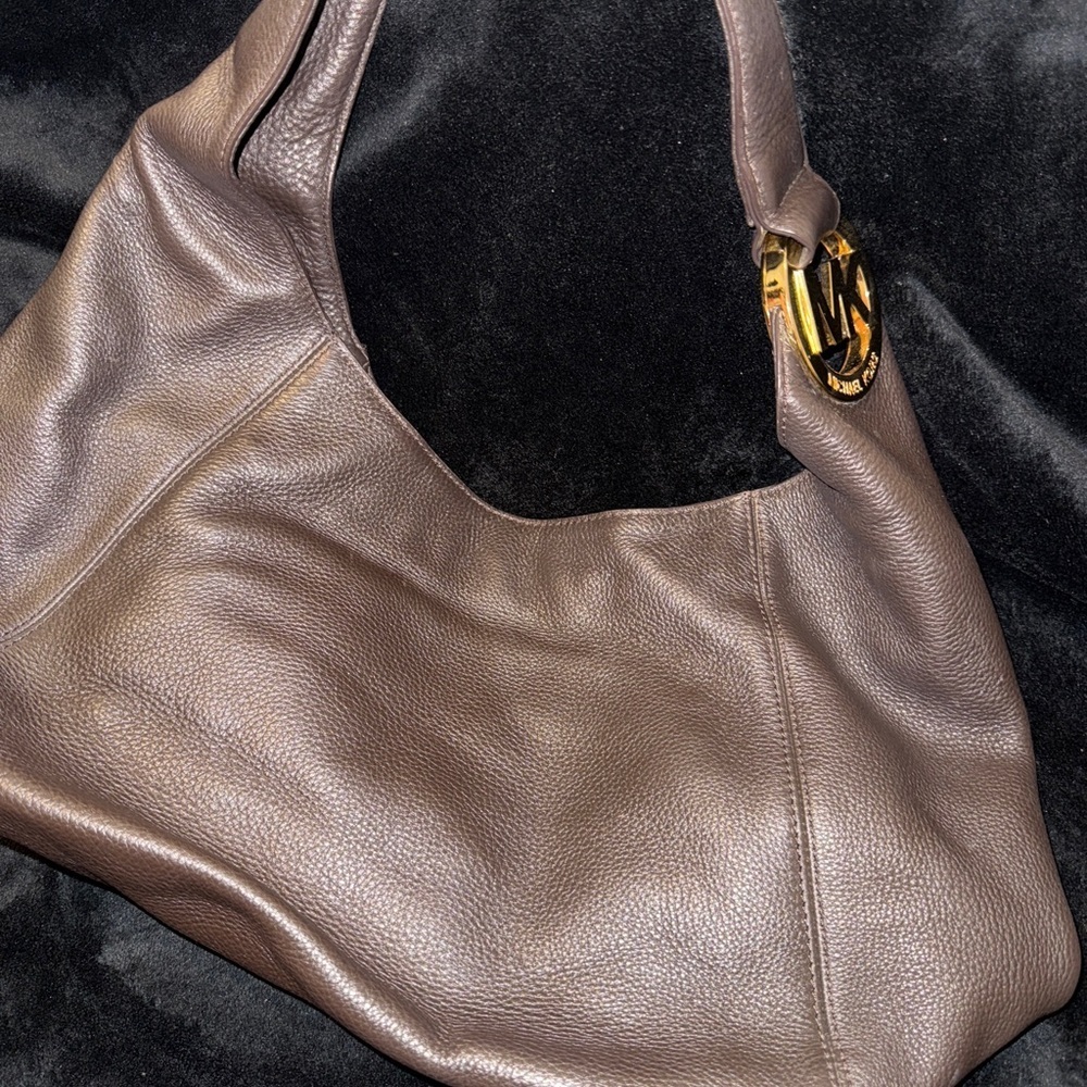 Michael Kors Chocolate Brown Hobo Bag with Gold Detail - Picture 3 of 17